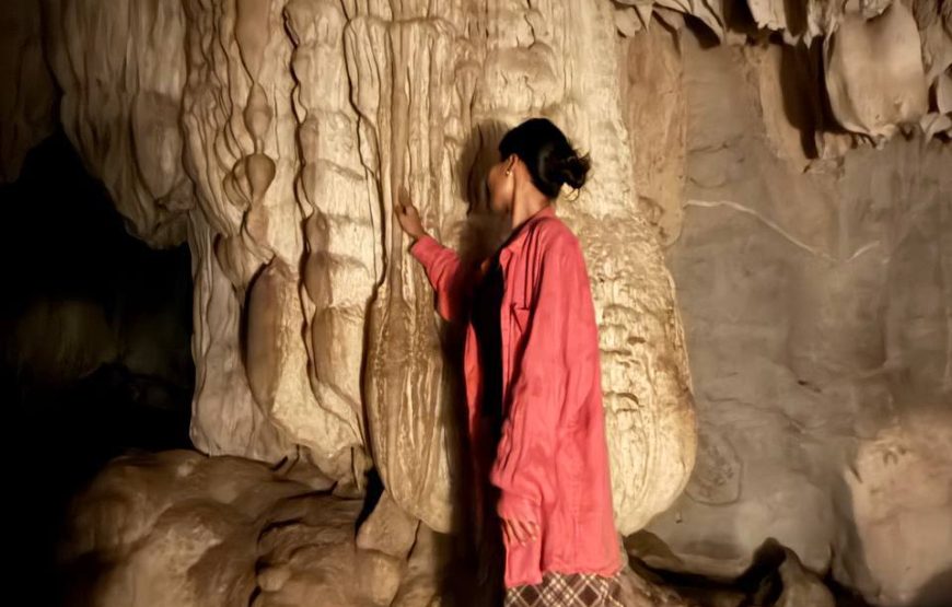 Exploring hiking adventure caving mountain tour around kampot-kep