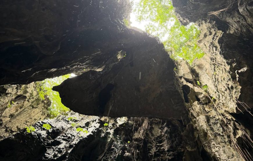 Exploring hiking adventure caving mountain tour around kampot-kep