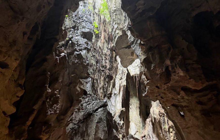 Exploring hiking adventure caving mountain tour around kampot-kep
