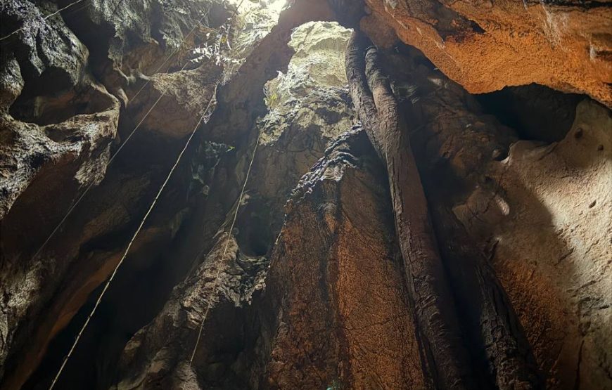 Exploring hiking adventure caving mountain tour around kampot-kep